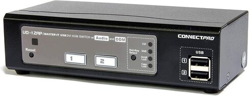 UD-12AP+HDMI - محول USB بمنفذين + HDMI KVM مع حزمة صوت (مجموعة كابلات HDMI بطول 10 أقدام) in Kuwait
