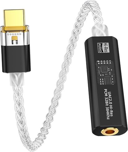 USB C DAC Dongle with Dual Chip CX31993 MAX97220, USB-C to 3.5mm Audio Adapter with in Ear Monitor Amplifier, Type C to Amp Headphones Aux with USB-A Adapter for iPhone 16 Android Mac Windows iPad PS5 in Saudi Arabia