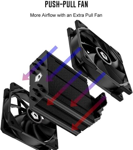 ID-COOLING SE-225-XT Black CPU Cooler 5 Heatpipes CPU Air Cooler 2x120mm Push-Pull PWM Fans CPU Fan for Intel/AMD, LGA 1700 Compatible in Kuwait