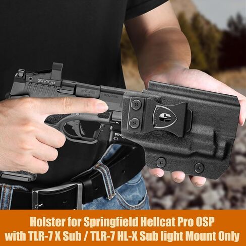 حافظة WARRIORLAND IWB Kydex الحاملة للضوء، تناسب Hellcat Pro/Hellcat Pro OSP مع TLR-7 X Sub/TLR-7 Sub/TLR-7 HL-X Sub - قطع بصري | الصفة. غير قادر & بوسي انقر فوق الاحتفاظ، اليد اليمنى in Saudi Arabia
