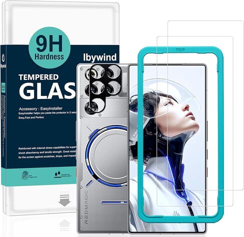 Ibywind for ZTE nubia RedMagic 11 Pro/11 Pro+ 5G Screen Protector,2 Pack,9H Hardness Tempered Glass and Camera Lens Protector,with Alignment Frame,Full Coverage,Bubble Free,Fingerprint Unlock in Saudi Arabia