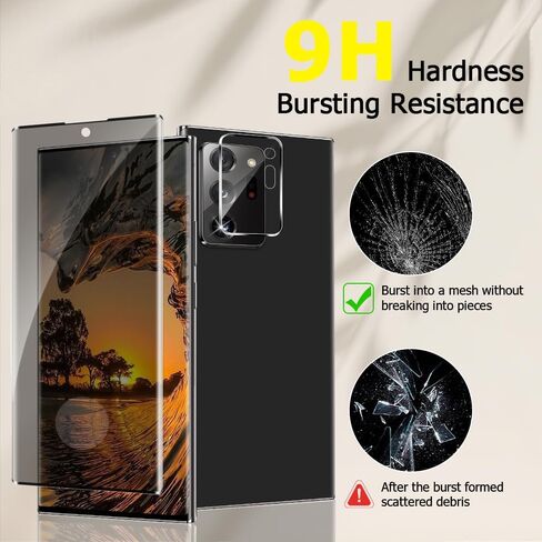 2+2 واقي شاشة لهاتف Galaxy Note 20 Ultra مع واقي عدسة الكاميرا، تغطية كاملة ثلاثية الأبعاد، زجاج مقسى 9H، مقاوم للخدش، حساس للمس، خالي من الفقاعات، سهل التركيب (6.9 بوصة) in Kuwait