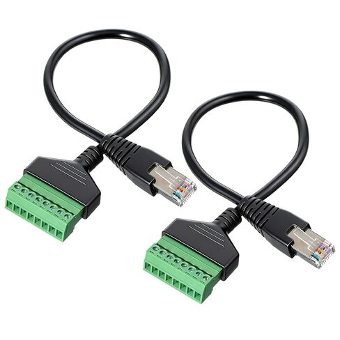 2 Packs RJ45 Breakout, RJ45 Male to 8 Pins Screw Terminal Connector Ethernet Terminal Adaptor Connector for Cat7/Cat6/Cat5/Cat5e Ethernet Extender CCTV Digital in Saudi Arabia
