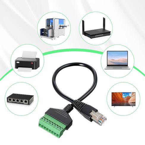 2 Packs RJ45 Breakout, RJ45 Male to 8 Pins Screw Terminal Connector Ethernet Terminal Adaptor Connector for Cat7/Cat6/Cat5/Cat5e Ethernet Extender CCTV Digital in Saudi Arabia