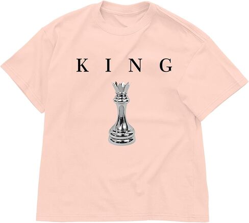 تي شيرت مطبوع عليه رسومات للأولاد مطبوع عليه King Chess للأطفال، قمصان مصممة رائعة بأكمام قصيرة، ملابس للأولاد المراهقين العصرية in Kuwait