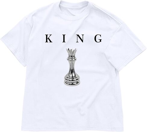 تي شيرت مطبوع عليه رسومات للأولاد مطبوع عليه King Chess للأطفال، قمصان مصممة رائعة بأكمام قصيرة، ملابس للأولاد المراهقين العصرية in Kuwait