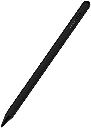 قلم لمس ذو سعة عالمية لجهاز Samsung Galaxy Tab A7/A8/A9/A9 Plus/A11/iPad iPhone - أداة كتابة/رسم متوافقة مع Android/iOS/Windows، حساسية الضغط، أطراف قابلة للاستبدال (أسود) in Kuwait