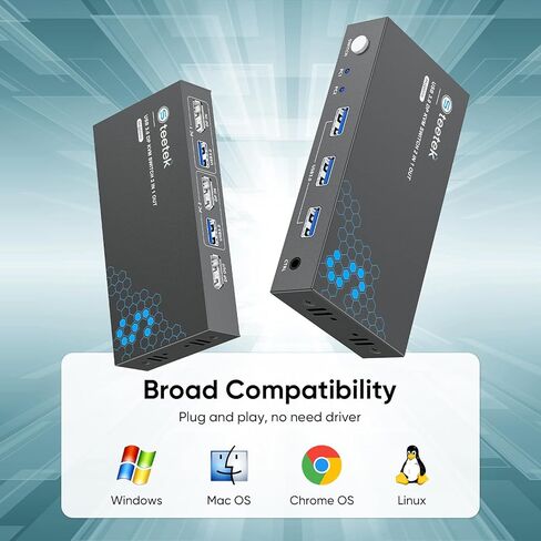 Displayport KVM Switch 1 شاشات 2 جهاز كمبيوتر، مع 3 محاور USB 3.0، 8K@60 هرتز DP 1.4 مفتاح KVM ثنائي الشاشة، مفاتيح KVM عن بعد سلكية، مشاركة طابعة ماوس لوحة المفاتيح، EDID، التوصيل والتشغيل in Kuwait