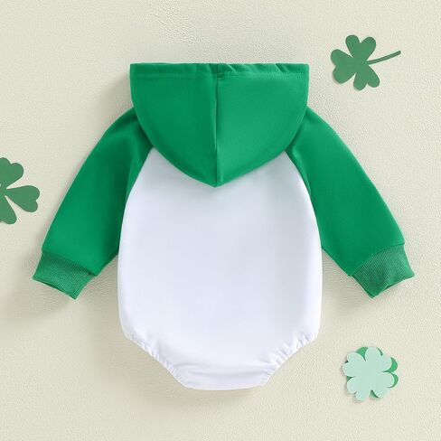 Thorn Tree St Patricks Day Baby Boy Outfit Spring Clothes Long Sleeve Romper Embroidery Shamrock Hoodie Newborn Onesie in Saudi Arabia