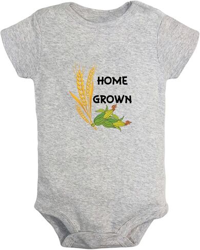 Babies Unisex Home Grown Funny Rompers Newborn Bodysuits Infant Jumpsuits 0-24 Months Kids Cotton Graphic Outfits in Saudi Arabia