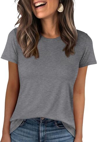 ANRABESS Women Short Sleeve Tops Summer Basic Tee Wrinkle-Free Trendy Cute T Shirts 2026 Spring Business Casual Outfits in Saudi Arabia