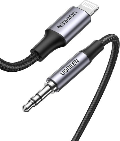UGREEN 3.3FT Aux Cord for iPhone 13 Bundle with Braided USB C to 3.5mm Audio Headphone Jack Adapter Compatible with Galaxy S22 in Saudi Arabia