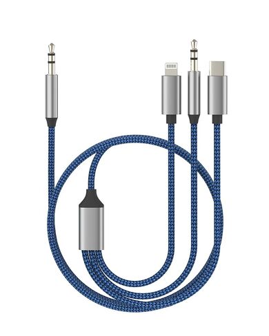 كابل USB C Lightning 3.5 ملم إلى AUX 1.2 متر لهاتف iPhone 16 15 14 مقسم سلك مقبس سماعة الرأس لموصل معتمد من Apple MFI لجهاز iPad وسماعة أذن السيارة ومحول مكبر صوت مساعد متوافق مع Samsung in Saudi Arabia