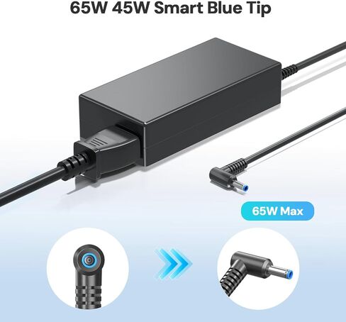 65W Charger Fit for HP Model 15, Pavilion x360 14 15 17, Envy 13 15 X360, 15-f272wm 15-f233wm 15-f387wm 15-dy0013dx 15-dy2791wm, Compatible with HP Smart 65W 45W Blue Tip Power Adapter in Saudi Arabia