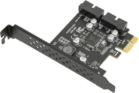 بطاقة توسيع Yosoo Health Gear PCIE إلى USB 3.2، بطاقة توسيع USB بمنفذ مزدوج عالي السرعة وقوة عالية 19PIN للهيكل الصغير (لوحة سوداء 19PIN) in Saudi Arabia