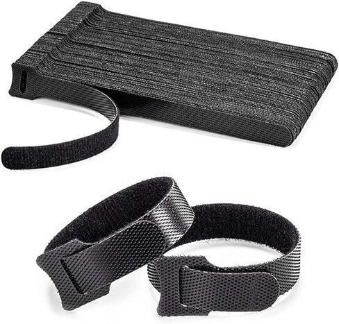 50PCS Reusable Cable Ties, Adjustable Black Cord Straps Wire Organizer Cord Wrap and Hook Loop Cable Management (6 Inches) in Saudi Arabia