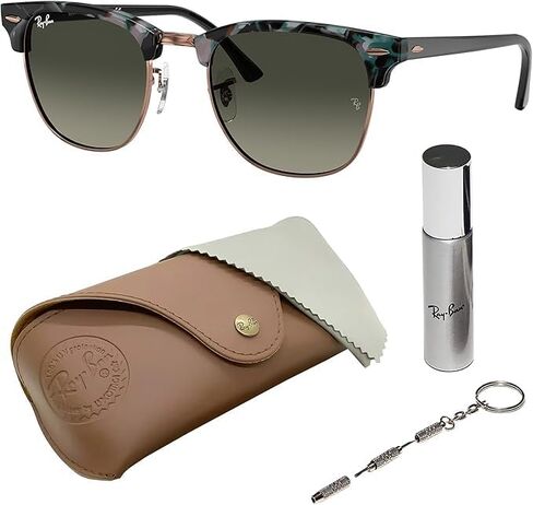 Ray-Ban RB3016 CLUBMASTER FLECK Square Shaped Sunglasses for Men & Women with Official RAYBAN Eyewear Kit in Saudi Arabia