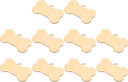 Meccanixity Metal Round Tags Stamping ، Rose Gold Blank Dog Tags 5/8 Inch Diy Engraving Tags 10 PCS ، الفولاذ المقاوم للصدأ مع ثقب لعلامات هوية الكلب للحيوانات الأليفة ، تزيين قلادة ، علامات حرفة in Kuwait