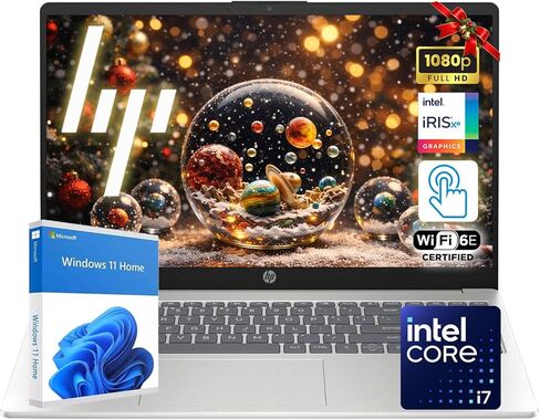 HP 15.6" FHD IPS Touchscreen Laptop | Intel Core i7 Processor | 16GB DDR4 RAM | 1TB PCIe SSD | Windows 11 | Wi-Fi 6E | Full-Size Keyboard with Numeric Keypad | Privacy Camera Shutter & Mic Mute in Kuwait