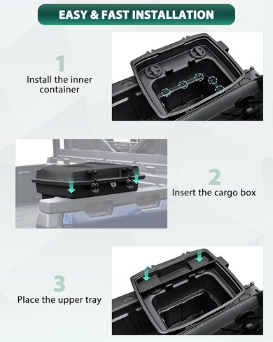 Rear Cargo Box for CFMOTO UFORCE 1000, 20L Double Layer Removable Rear Bed Storage Box for CFMOTO UFORCE 1000 2019-2025/1000 XL 2022-2025 Accessories in Saudi Arabia