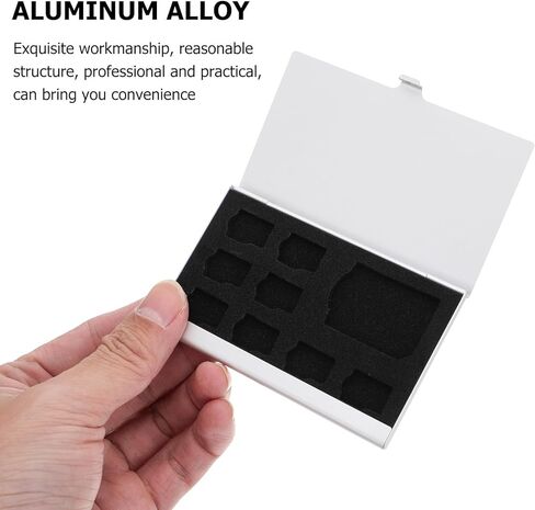 Aluminum Alloy Memory Card Storage Case with 9 Slots, Waterproof Data Holder for Small Flash and Memory Cards, Portable Organizer for Photographers and Tech Users in Saudi Arabia