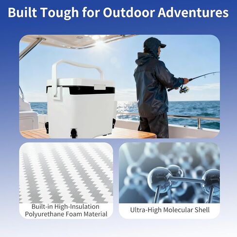 Haoguo Live Bait Cooler مع مهوية 16.9Qt دلو طعم الصيد مع مضخة مهوية قابلة لإعادة الشحن، اتصال مغناطيسي، ارتفاع قابل للتعديل، للصيد في الهواء الطلق، والتخييم، وركوب القوارب in Saudi Arabia