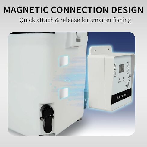 Haoguo Live Bait Cooler مع مهوية 16.9Qt دلو طعم الصيد مع مضخة مهوية قابلة لإعادة الشحن، اتصال مغناطيسي، ارتفاع قابل للتعديل، للصيد في الهواء الطلق، والتخييم، وركوب القوارب in Saudi Arabia