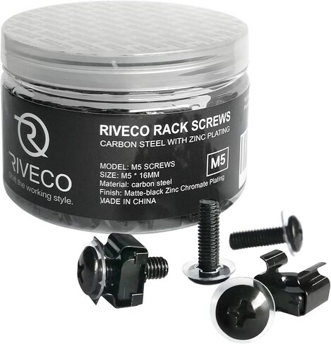 رف تثبيت على الحائط RIVECO 9U للشبكة - 17.7 بوصة عمق 2 رفوف إطار مفتوحة سهلة التجميع تم تصميمها لمعدات الاستريو/الخادم/AV/البيانات المنزلية ومسامير M5 50 مجموعة in Saudi Arabia