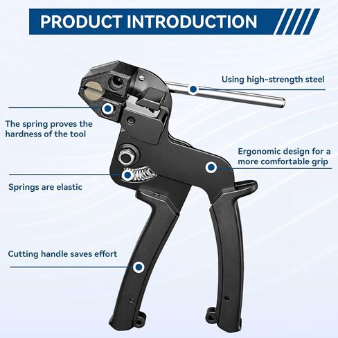 Stainless Steel Cable Tie Gun with 100Pcs 11.8 inch Metal Zip Ties Tool, Special Tool For Fastening and Cutting Steel Zip Ties, UV Resistant Chain Link Fence Parts for Fence Exhaust Pipe Outdoor in Saudi Arabia
