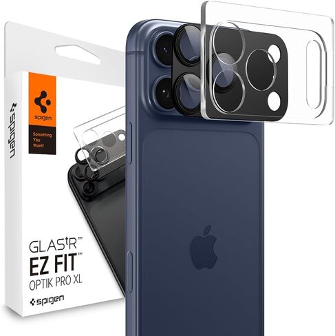 واقي شاشة لعدسة الكاميرا من Spigen [GlasTR EZ Fit Optik Pro XL] مصمم لهاتف iPhone 17 Pro Max [صديق للحافظة] - أسود [عبوة واحدة] in Saudi Arabia