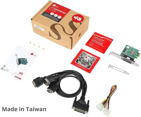 بطاقة محول تسلسلي SIIG ذات 4 منافذ PCI Express RS232 - بطاقة PCIe إلى بطاقة DB9 التسلسلية - طاقة RS-232 5 فولت أو 12 فولت، مجموعة شرائح ASIX AX99100، ملف تعريف مزدوج، متوافق مع TAA (JJ-E40011-S6) in Saudi Arabia