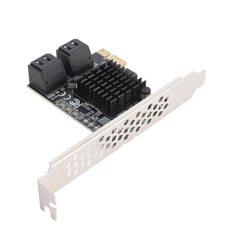 بطاقة تحكم Qiilu ذات 4 منافذ مع دعامة منخفضة المستوى - بطاقة توسيع PCIe Serial ATA 3.0 شريحة 88SE9215 - أجهزة PCIe 3.0 in Saudi Arabia
