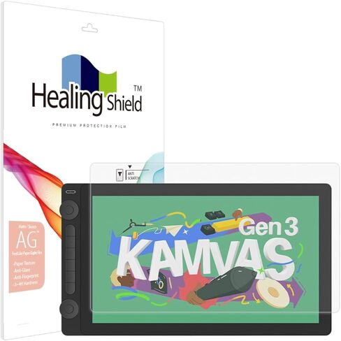 واقي شاشة Healing Shield لـ Huion KAMVAS 16 Gen 3، طبقة غير لامعة ذات ملمس ورقي خفيف، مقاوم للخدش، حساسية اللمس الحقيقية للقلم، صنع في كوريا-kamvas16 gen3new in Kuwait