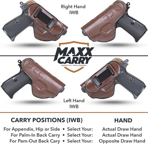 حافظة جلدية Maxx Carry Tuckable IWB لـ Walther PPK. داخل حافظة البنطلون للحمل المخفي. in Kuwait