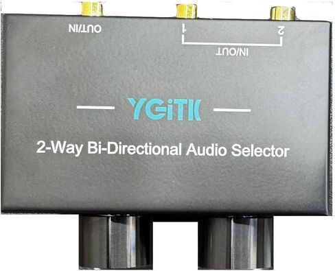 2-Way Stereo Audio Switcher 2-in-1-Out/ 1-in-2-Out Bi-Directional 3.5mm Aux & RCA L/R Audio Switch Selector Box with Off Button for Speaker Headphones Amplifiers CD Player Turntable Computer in Saudi Arabia