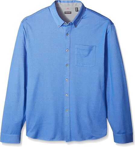 Van Heusen Men's Traveler Long Sleeve Button Front Knit Shirt in Saudi Arabia