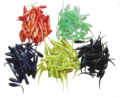 1.97in Colorful Pintail Tadpole Soft Baits 0.04oz.Silicone Swimbaits 50-Pack Worm Soft Plastic Bait Saltwater Freshwater Carp Catfish Bass Panfish Trout in Saudi Arabia
