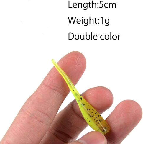 1.97in Colorful Pintail Tadpole Soft Baits 0.04oz.Silicone Swimbaits 50-Pack Worm Soft Plastic Bait Saltwater Freshwater Carp Catfish Bass Panfish Trout in Saudi Arabia