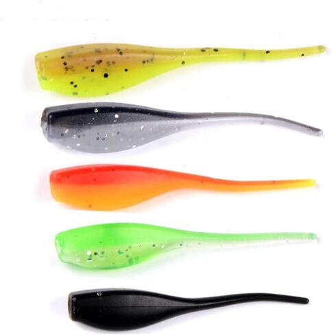 1.97in Colorful Pintail Tadpole Soft Baits 0.04oz.Silicone Swimbaits 50-Pack Worm Soft Plastic Bait Saltwater Freshwater Carp Catfish Bass Panfish Trout in Saudi Arabia