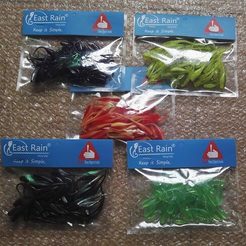 1.97in Colorful Pintail Tadpole Soft Baits 0.04oz.Silicone Swimbaits 50-Pack Worm Soft Plastic Bait Saltwater Freshwater Carp Catfish Bass Panfish Trout in Saudi Arabia