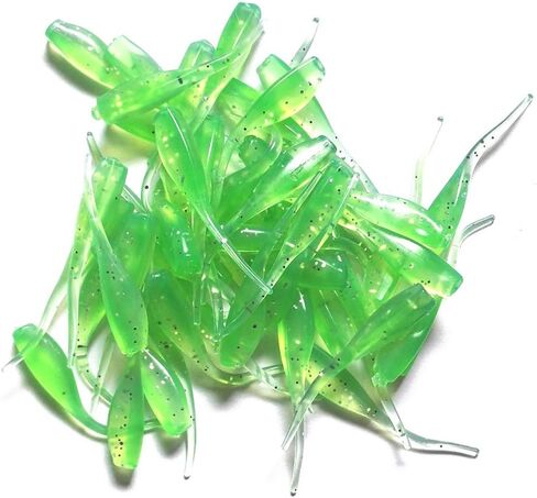1.97in Colorful Pintail Tadpole Soft Baits 0.04oz.Silicone Swimbaits 50-Pack Worm Soft Plastic Bait Saltwater Freshwater Carp Catfish Bass Panfish Trout in Saudi Arabia