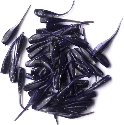 1.97in Colorful Pintail Tadpole Soft Baits 0.04oz.Silicone Swimbaits 50-Pack Worm Soft Plastic Bait Saltwater Freshwater Carp Catfish Bass Panfish Trout in Saudi Arabia