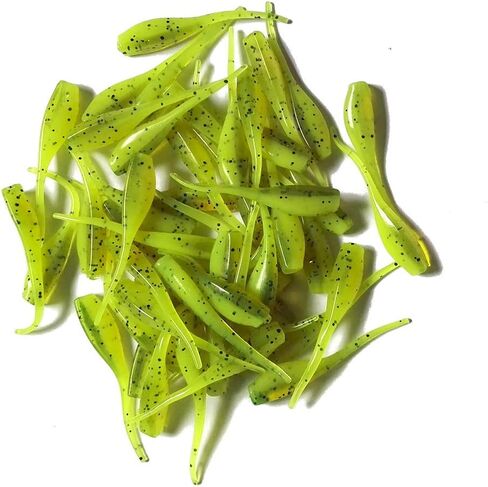 1.97in Colorful Pintail Tadpole Soft Baits 0.04oz.Silicone Swimbaits 50-Pack Worm Soft Plastic Bait Saltwater Freshwater Carp Catfish Bass Panfish Trout in Saudi Arabia
