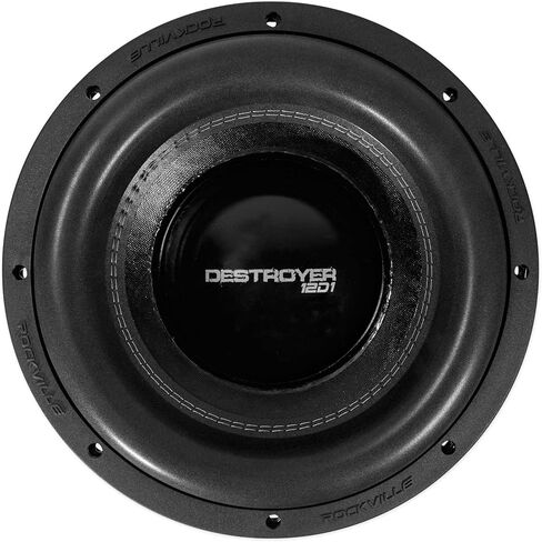 Rockville Destroyer 12D1 8000W Peak 12 in Competition Car Audio Subwoofer, Dual 1-Ohm, USA-Made Voice Coils, Triple-Stacked Y35 Magnets, Cast Aluminum Basket, for Car Audio Enthusiasts, 2-Piece in Saudi Arabia