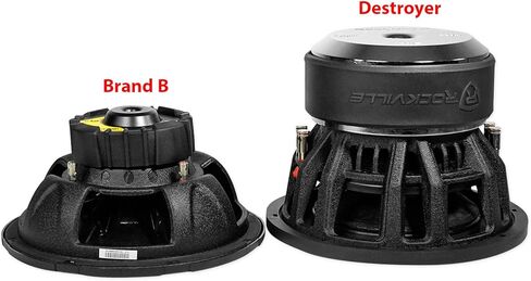 Rockville Destroyer 12D1 8000W Peak 12 in Competition Car Audio Subwoofer, Dual 1-Ohm, USA-Made Voice Coils, Triple-Stacked Y35 Magnets, Cast Aluminum Basket, for Car Audio Enthusiasts, 2-Piece in Saudi Arabia