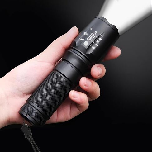 Flashlights 1 Pack, Bright Tactical Torch High Lumens with 5 Modes, Waterproof Zoomable Flash Light for Outdoor, Gifts for Camping Essentials Gear(Batteries Not Included) in Saudi Arabia