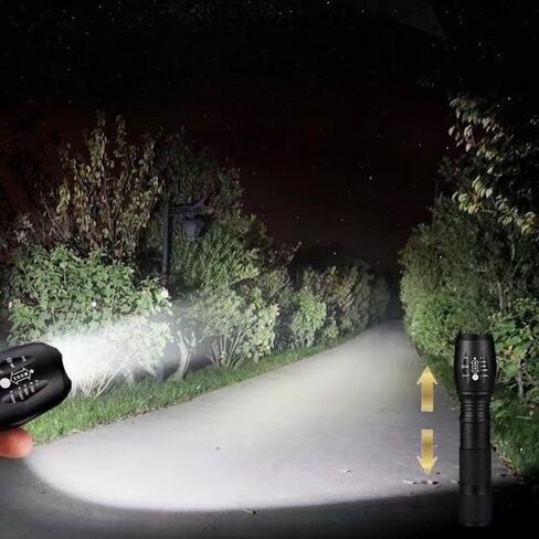 Flashlights 1 Pack, Bright Tactical Torch High Lumens with 5 Modes, Waterproof Zoomable Flash Light for Outdoor, Gifts for Camping Essentials Gear(Batteries Not Included) in Saudi Arabia