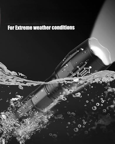 Flashlights 1 Pack, Bright Tactical Torch High Lumens with 5 Modes, Waterproof Zoomable Flash Light for Outdoor, Gifts for Camping Essentials Gear(Batteries Not Included) in Saudi Arabia