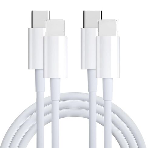 كابل USB C إلى L 2 حزمة بطول 10 أقدام، كابل شحن سريع من النوع C كابل توصيل سلك طاقة شحن سريع لهاتف iPhone 14 13 12 11 Pro Max Xr Xs 8 7 6 Plus، iPad، AirPods، أبيض in Saudi Arabia