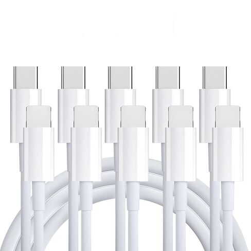 كابل USB C إلى L 2 حزمة بطول 10 أقدام، كابل شحن سريع من النوع C كابل توصيل سلك طاقة شحن سريع لهاتف iPhone 14 13 12 11 Pro Max Xr Xs 8 7 6 Plus، iPad، AirPods، أبيض in Saudi Arabia